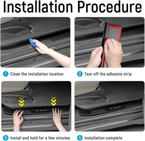 Zzeqyg 4 PCS ABS ABS Carbon Carbon Fiber Sill Protector متوافق مع Toyota Sienna 2021 2022 2023 2024 2025 إكسسوارات حراس عتبة الباب in Kuwait