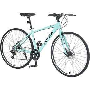 Meghna Road Bike Aluminium Frame 700C Wheel Wheel Handbar 7 Speed ​​Lightweight Hybrid Bike 700 × 35C Tyre للرجال جونيور للانتقال إلى العمل في الذهاب للتسوق in Saudi Arabia
