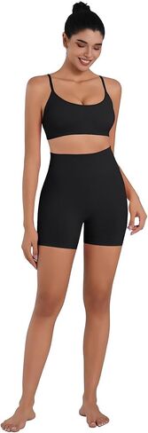 Sunzel Women's Open Back Sports Bra Strapplable Spaghetti Strap سلس منخفض التأثير على التمرين الرياضي صدرية اليوغا مع منصات قابلة للإزالة in Kuwait