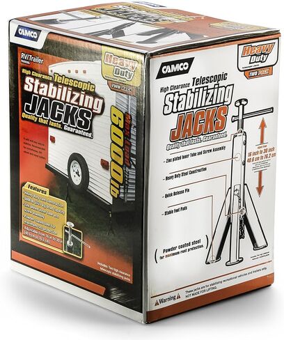 Eaz-Lift Camco Telescopic RV Jack, Set of 2 - Adjusts from 16-inches to 30-inches - Featues a 6,000 lb. Load Capacity (48864) in Kuwait