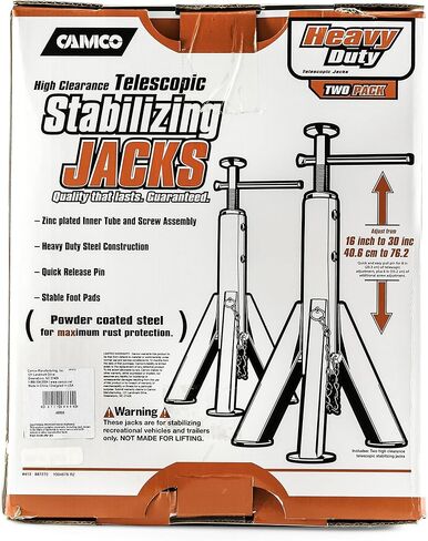 Eaz-Lift Camco Telescopic RV Jack, Set of 2 - Adjusts from 16-inches to 30-inches - Featues a 6,000 lb. Load Capacity (48864) in Kuwait