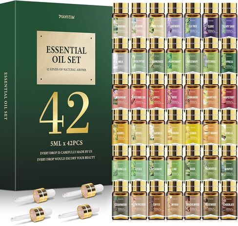 زيوت أساسية من قبل Fuhitim ، 15 PCS مجموعة الزيوت الأساسية - للناشر ، التدليك ، رائحة زيت العطر لشمعة DIY وصنع الصابون (15 * 5 مل) in Kuwait