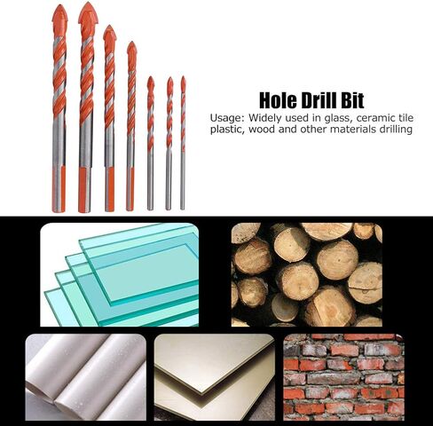 Dioche 7pcs Center Center Drill Sceramic Tile Drill ، Diy Wall Hole Tool Bit for Tile Glass Ceramic (3mm 4mm 5mm 6mm 8mm 10mm 12mm) in Saudi Arabia