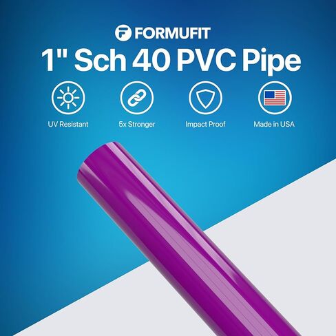 FORMUFIT PVC Pipe, 1" Size, (1.315" Actual OD) Sch 40 Furniture Grade, Black (40"L x 3-Pack) DIY Structural for Greenhouse, Garden, Dog Agility and Maker Projects - P001FGP-BK-40x3 in Saudi Arabia