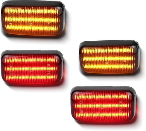 Amber&Red LED Front & Rear Fender Side Marker Lights Kit for Chevy Silverado GMC Sierra 2500HD 3500HD Dually Bed Fender Side Markers 2015-2023,Smoked Lens Side Bumper Marker Lamps (A STYLE) in Saudi Arabia