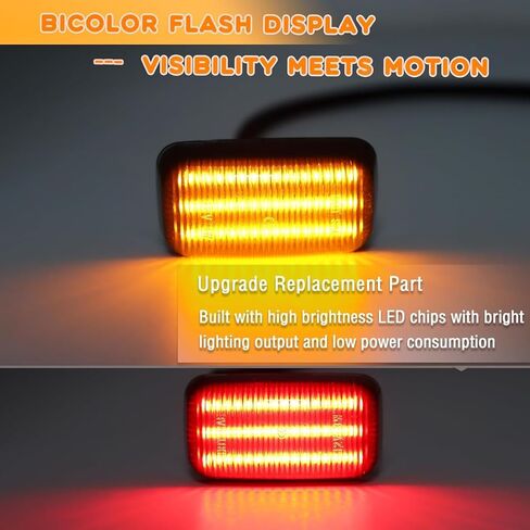Amber&Red LED Front & Rear Fender Side Marker Lights Kit for Chevy Silverado GMC Sierra 2500HD 3500HD Dually Bed Fender Side Markers 2015-2023,Smoked Lens Side Bumper Marker Lamps (A STYLE) in Saudi Arabia