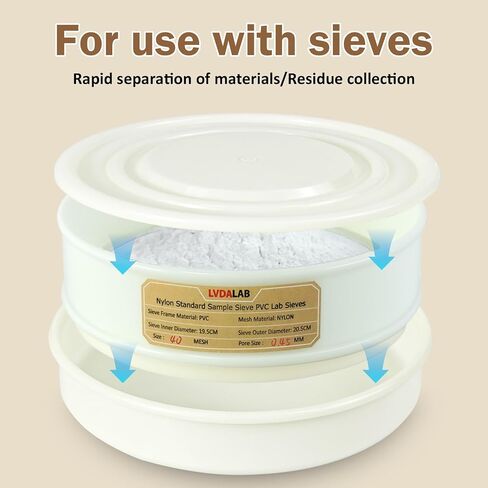 PVC Nylon Lab Sieve Pan with Lid, 7.9in(20cm) Diameter Sample Sifter Strainer for Industrial Lab Home in Saudi Arabia