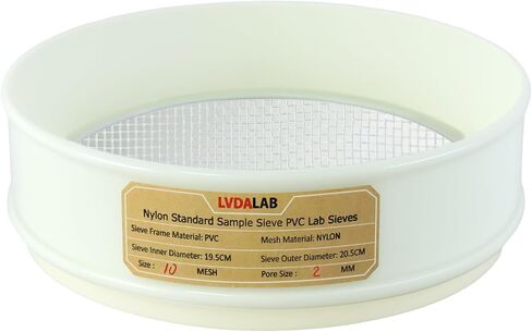 PVC Nylon Lab Sieve Pan with Lid, 7.9in(20cm) Diameter Sample Sifter Strainer for Industrial Lab Home in Saudi Arabia