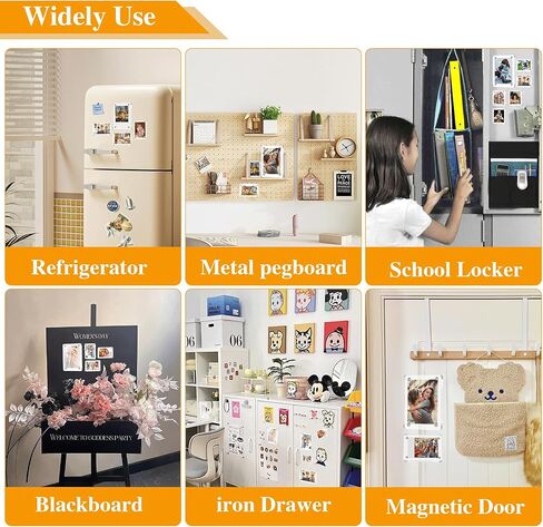 eWonLife 4x6 Acrylic Magnetic Photo Frames for Refrigerator, 4-Pack Clear Two Side Frameless Picture Frames for Home Decor and Picture Display in Kuwait