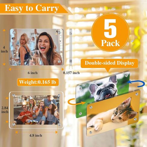 إطارات الصور المغناطيسية الأكريليك 4x6 من Ewonlife ، إطارات صور جانبية من 4 حزم ، in Kuwait