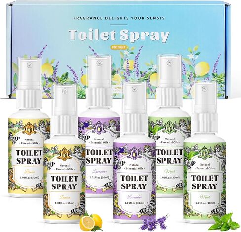 SCENTORINI Air Freshener Spray for Bathroom, Toilet Spray for Poo Odor Eliminator, 1 Lemon & 1 Lavender & 1 Mint, 1 oz Bottles, Travel Size 3 Pack in Saudi Arabia