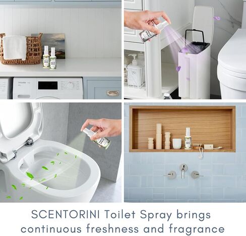 SCENTORINI Air Freshener Spray for Bathroom, Toilet Spray for Poo Odor Eliminator, 1 Lemon & 1 Lavender & 1 Mint, 1 oz Bottles, Travel Size 3 Pack in Saudi Arabia