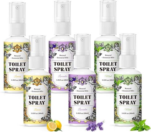 SCENTORINI Air Freshener Spray for Bathroom, Toilet Spray for Poo Odor Eliminator, 1 Lemon & 1 Lavender & 1 Mint, 1 oz Bottles, Travel Size 3 Pack in Saudi Arabia