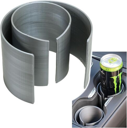 C² Flexible Slim Can Car Cup Holder Adapter Insert (Black (2-Pack)) - Made in USA - Secures 12 oz & 8.4 oz Energy Drinks in Saudi Arabia