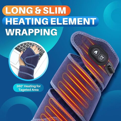 Elbow Heated Pad Wrap for Multiple Body Areas, Flexible Electric Heating Pads for Elbow Arm Wrist Ankle Leg Knee, Fast Heating Body Wrap Heated Brace with 4 Heating Levels, 3 Timing Settings in Kuwait