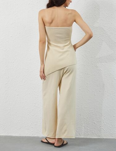 مجموعتان من قطعتين للنساء أنبوب قمم وسراويل صالة سترة مجموعة الصيف شاطئ العطلات السفر in Kuwait