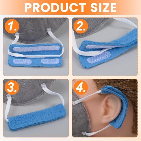 4Pcs Nasal Cannula Ear Cushions, Breathable Oxygen Ear Protectors for Oxygen Tubing, Soft Loop Design Comfort Ear Pads for Ear Pain Relieve, Eyeglasses, Oxygen Users - Grey in Kuwait