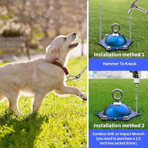 Topknot Dog Tie Out out ، 360 ° دوار الكلاب ، (بدون كابل) ثقيلة ساحة الكلب حصة الصدأ الصدأ الكلب العداء in Kuwait