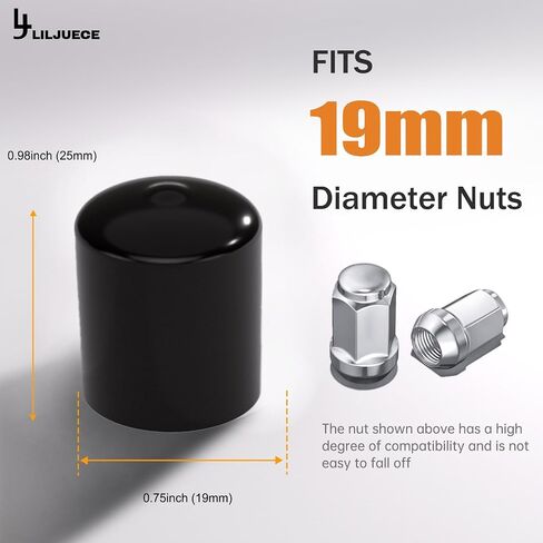Lug Nut Covers- 24PCS 21-23mm Inner Flexible Fit Mangnet Design Wheel Lug Nut Cap with Removal Clip and 4 Tire Valve Stem Caps (Black) in Saudi Arabia