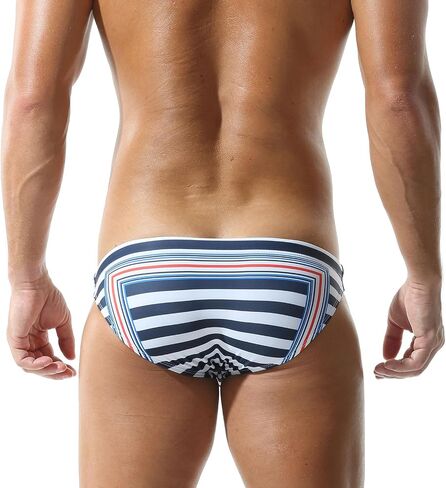 Mens Sexy Bikini Swimwear Diagonal Stripe Swim Briefs Rainbow Swimsuits Elestic Colorful Striped in Kuwait