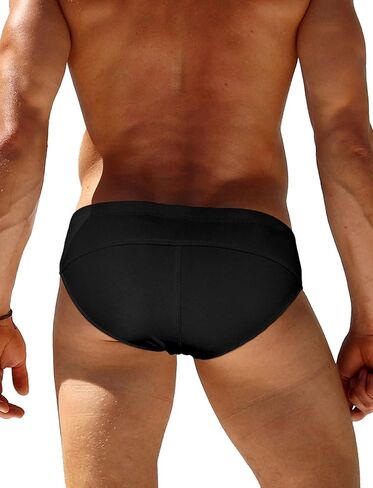Panegy Men's Sexy Thong Swimwear Bikini Briefs Padded Swim Briefs Metal Hook & Ring Swimsuit in Saudi Arabia