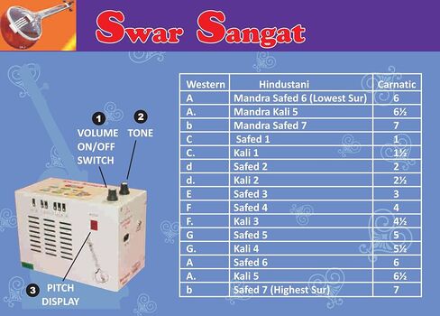 SWAR-SANGAT FULL METAL BODY INDIAN DIGITAL TANPURA RAAGINI RANJANI DRONE WITH CLASSIC KNOB CONTROLS. USA POWER ZONE in Saudi Arabia