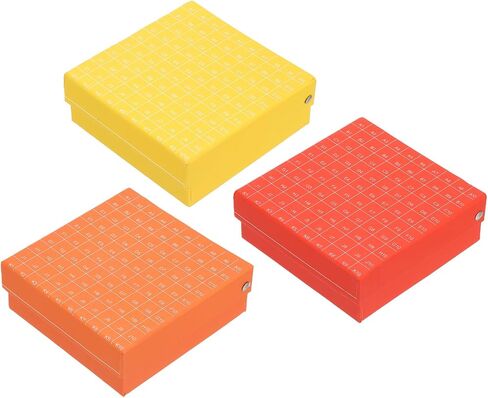 PATIKIL 100 Well Centrifuge Tube Freezer Storage Box, 6Pcs Waterproof Cardboard Tube Rack for 0.5ml, 1.5ml, 1.8ml, 2ml Tubes Vials Samples, Yellow Red Orange in Saudi Arabia