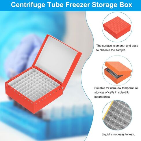 PATIKIL 100 Well Centrifuge Tube Freezer Storage Box, 6Pcs Waterproof Cardboard Tube Rack for 0.5ml, 1.5ml, 1.8ml, 2ml Tubes Vials Samples, Yellow Red Orange in Saudi Arabia