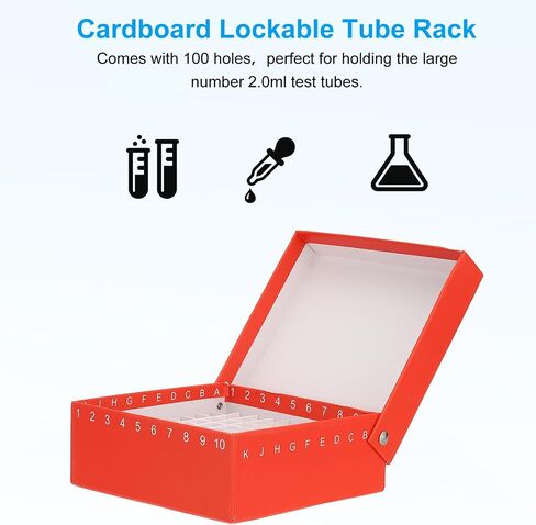 PATIKIL 100 Well Centrifuge Tube Freezer Storage Box, 6Pcs Waterproof Cardboard Tube Rack for 0.5ml, 1.5ml, 1.8ml, 2ml Tubes Vials Samples, Yellow Red Orange in Saudi Arabia