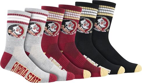 Ultra Game Men's NCAA Official Athletic Cushioned Secure Fit Team Crew Socks-3 Pack in Saudi Arabia