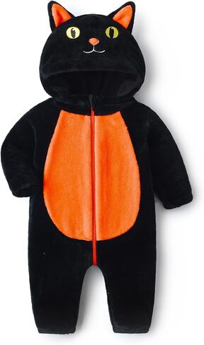 Eadrioss Black Cat Costume for Toddler Baby Girl Boy Halloween Costumes Fuzzy Warm Fall Winter Clothes Halloween Cats Outfit in Saudi Arabia