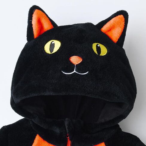 Eadrioss Black Cat Costume for Toddler Baby Girl Boy Halloween Costumes Fuzzy Warm Fall Winter Clothes Halloween Cats Outfit in Saudi Arabia