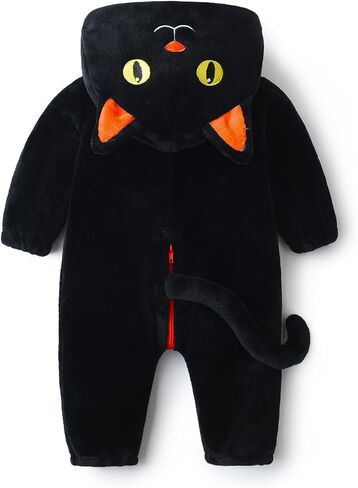 Eadrioss Black Cat Costume for Toddler Baby Girl Boy Halloween Costumes Fuzzy Warm Fall Winter Clothes Halloween Cats Outfit in Saudi Arabia