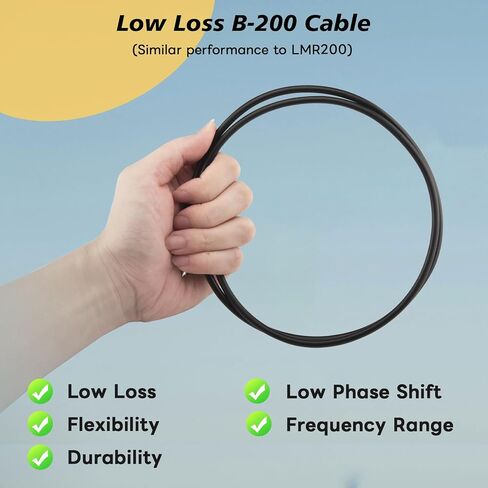 Boobrie 32.8ft uhf ذكر إلى الذكور Coxial Cable UHF PL259 إلى PL259 LOM LESS LMR200 مكافئ ، 50 أوم كابل راديو CB/HAM ، أفضل من RG58 ل VHF/UHF ، SWR متر ، راديو الهواة in Kuwait
