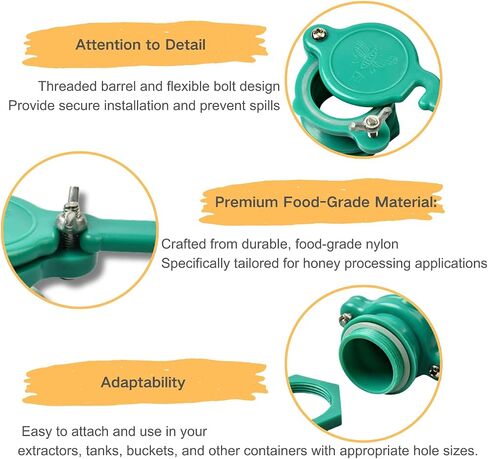 4PCS Honey Gate Valve for Extractor & 5 Gallon Bucket, Durable Beekeeping Equipment, Adjustable Honey Faucet (White) in Saudi Arabia