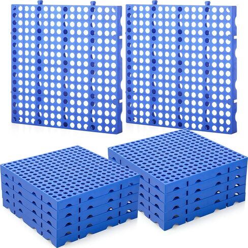 10 Pcs Plastic Pallets for Basement Storage 11. 81 x 11. 81 x 1. 18 Inch Lightweight Moisture-Proof Floor Waterproof Storage Grid Pad Grid Ventilation Pallet for Garage Supermarket Outdoor in Kuwait