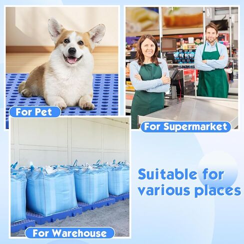 10 Pcs Plastic Pallets for Basement Storage 11. 81 x 11. 81 x 1. 18 Inch Lightweight Moisture-Proof Floor Waterproof Storage Grid Pad Grid Ventilation Pallet for Garage Supermarket Outdoor in Kuwait