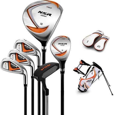 PGM Golf Club Set - 6 Pieces Junior Complete Golf Club Set for Kids Children - Right Handed - Driver(#1), Hybrid, Iron(#7,#9,#S), Putter, Golf Stand Bag in Saudi Arabia
