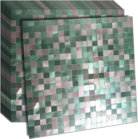 WEIMEISC 10 Sheets Peel and Stick Backsplash Tile for Kitchen, Self-Adhesive Mosaic Tile, Stick on Bathroom Vanities，Fireplace Décor, Laundry Table (Light Black, 10) in Saudi Arabia