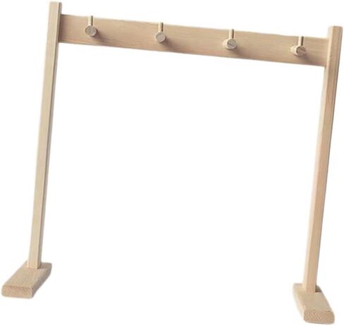 Chime Stand Gong Stand Professional Wood Holds 4 Chimes Stable Hanging Rack Chime Holder for Meditation Bedroom Yoga Desktop in Saudi Arabia
