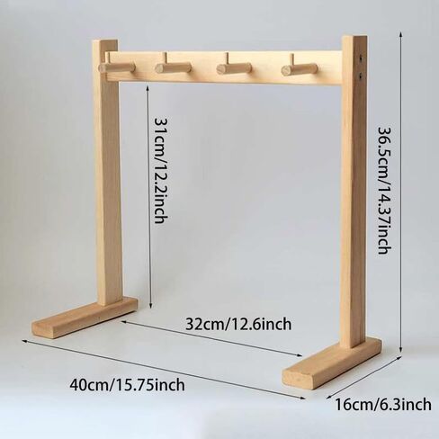 Chime Stand Gong Stand Professional Wood Holds 4 Chimes Stable Hanging Rack Chime Holder for Meditation Bedroom Yoga Desktop in Saudi Arabia