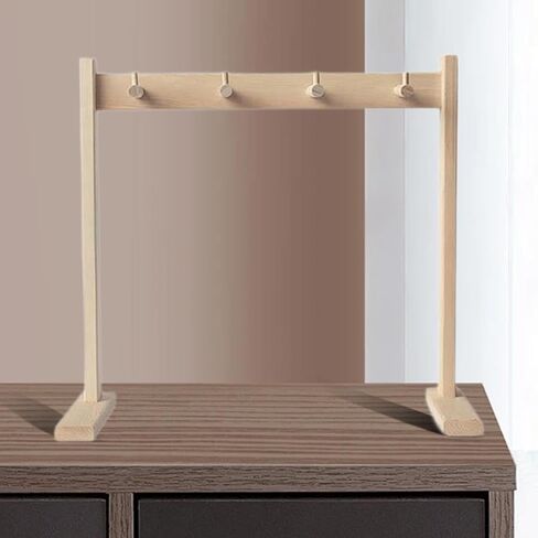 Chime Stand Gong Stand Professional Wood Holds 4 Chimes Stable Hanging Rack Chime Holder for Meditation Bedroom Yoga Desktop in Saudi Arabia