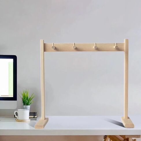 Chime Stand Gong Stand Professional Wood Holds 4 Chimes Stable Hanging Rack Chime Holder for Meditation Bedroom Yoga Desktop in Saudi Arabia