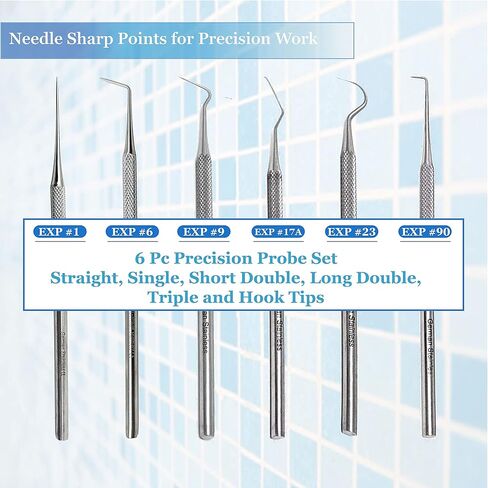 A2Z 24pc Dental Hygiene Kit - Calculus & Plaque Remover Dental Tool Set - Tarter Scraper, Tooth Picks Probes, Scalers & Mouth Mirror - O.R Grade Stainless Steel Dentist Oral Care Professional Tools in Saudi Arabia