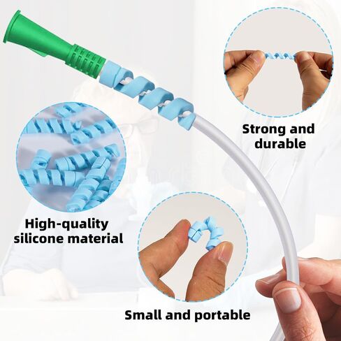 10 Pack Oxygen Tube Support Crimp Straightener for Portable Oxygen Concentrator, Oxygen Tubing Support for Oxygen Tank Oxygen Hose Nasal Cannula Oxygen Accessories (Gray) in Kuwait