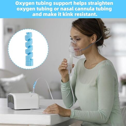 10 Pack Oxygen Tube Support Crimp Straightener for Portable Oxygen Concentrator, Oxygen Tubing Support for Oxygen Tank Oxygen Hose Nasal Cannula Oxygen Accessories (Gray) in Kuwait