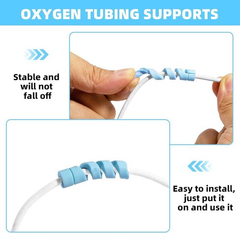 10 Pack Oxygen Tube Support Crimp Straightener for Portable Oxygen Concentrator, Oxygen Tubing Support for Oxygen Tank Oxygen Hose Nasal Cannula Oxygen Accessories (Gray) in Kuwait