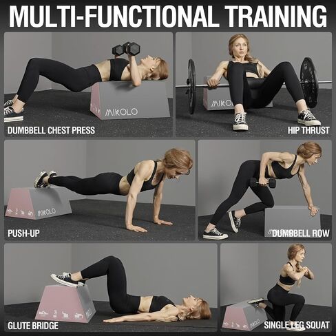 Mikolo Hip Thrust Bench ، آلة دفع الورك في المنزل لجسر Glute ، صندوق دفع الورك متعدد الوظائف مع معدات تجريب غير زرق in Kuwait