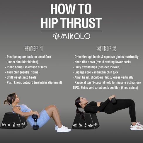 Mikolo Hip Thrust Bench, Hip Thrust Machine at Home for Glute Bridge, Multi-Functional Hip Thrust Box with Non-Slip, Glute Workout Equipment, 700LB Load Capacity, Core & Ab Strength Training in Saudi Arabia