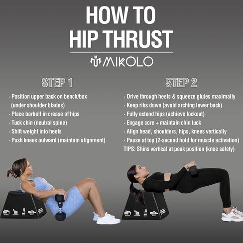 Mikolo Hip Thrust Bench, Hip Thrust Machine at Home for Glute Bridge, Multi-Functional Hip Thrust Box with Non-Slip, Glute Workout Equipment, 700LB Load Capacity, Core & Ab Strength Training in Saudi Arabia